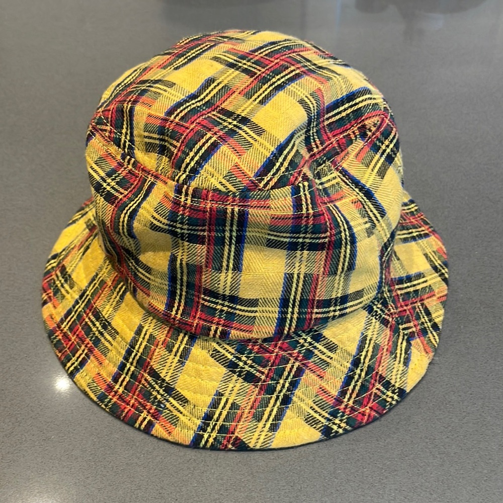 Vintage yellow plaid bucket hat